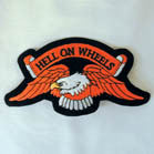 HELL ON WHEELS EAGLE 4 INCH PATCH (Sold by the piece or dozen ) -* CLOSEOUT AS LOW AS .75 CENTS EA