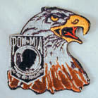 EAGLE POW MIA 4 INCH PATCH ( Sold by the piece or dozen ) *- CLOSEOUT AS LOW AS 75 CENTS EA