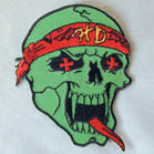 HD GREEN SKULL 4 INCH PATCH (Sold by the piece OR dozen )  *- CLOSEOUT AS LOW AS $1 EA