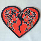 BROKEN HEART 3 INCH PATCH ( Sold by the piece or dozen ) *- CLOSEOUT AS LOW AS 50 CENTS EA