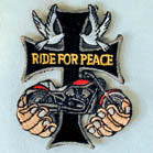 RIDE FOR PEACE 4 INCH PATCH ( Sold by the piece or dozen ) *- CLOSEOUT AS LOW AS $1 EA
