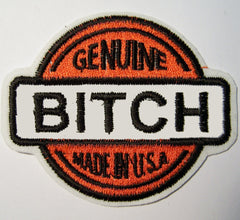 GENUINE BITCH 3 1/2 INCH EMBROIDERED PATCH (Sold by the piece)