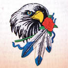 EAGLE FEATHERS 4 inch PATCH (Sold by the piece OR Dozen ) -* CLOSEOUT AS LOW AS .75 CENTS EA