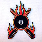 EIGHT BALL POOL STICKS 3 INCH PATCH (Sold by the piece OR dozen ) CLOSEOUT AS LOW AS 75 CENTS EA