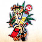 NOBODY RIDES FREE 4 INCH PATCH  (Sold by the piece or dozen) - * CLOSEOUT NOW AS LOW AS 75 CENTS EA