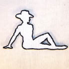 COWBOY SILHOUETTE 3 INCH PATCH (sold by the piece or dozen ) *- CLOSEOUT AS LOW AS 50 CENTS EA