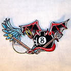 HEAVEN & HELL BILLARDS 4INCH  PATCH ( Sold by the piece or dozen ) *- CLOSEOUT AS LOW AS 75 CENTS EA
