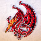 FIRE DRAGON 4 INCH  PATCH ( Sold by the piece or dozen ) *- CLOSEOUT AS LOW AS $1 EA