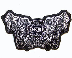RHINESTONE BIKER BITCH WINGS PATCH (Sold by the piece)