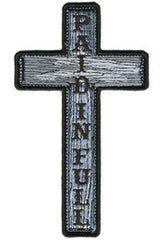PAID IN FULL CROSS PATCH 5 INCH (Sold by the piece)
