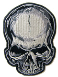 GREY SKULL EMBROIDERED PATCH 4 INCH (Sold by the piece)