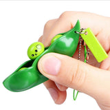 HAPPY PEA IN POD STRESS RELIEVER TOY KEYCHAINS (sold by the piece or dozen)