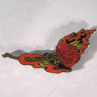 FLAMING ROSE HAT / JACKET PIN (Sold by the dozen)