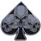 TRIPLE SKULL SPADES HAT / JACKET PIN (Sold by the piece)
