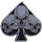 TRIPLE SKULL SPADES HAT / JACKET PIN (Sold by the dozen)