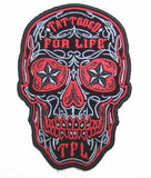 DAY OF THE DEAD MENS 4 IN EMBROIDERED PATCH  (sold by the piece )