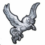 FLYING PEGASUS WITH WINGS 5 IN EMBROIDERED PATCH  (sold by the piece )