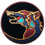 NATIVE WOLF SYMBOL EMBROIDERIED PATCH (sold by the piece )