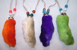 RABBIT FOOT WITH SUEDE LEATHER NECKLACE STRAP ( sold by the piece or dozen )