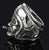 ROUTE 66 BIKERS HEAD WITH HELMET STAINLESS STEEL BIKER RING ( sold by the piece )