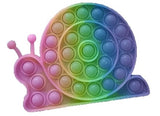5.5  INCH PASTEL SNAIL BUBBLE POP IT SILICONE STRESS RELIEVER TOY (sold by the piece )