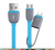 3 FT  2 in 1 Exchangeable Head Multi Cable for Phone & Android/ Micro USB  * 5 COLORS* (sold by the piece or dozen)
