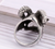 DEVIL SKULL WITH RAM HORNS METAL BIKER RING (sold by the piece)