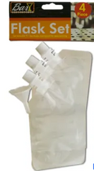 4 PC COLLAPSABLE FLASK SET WITH FUNNEL (sold by the dozen or piece)