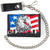 USA PATROIT EAGLE TRIFOLD LEATHER WALLETS WITH CHAIN (Sold by the piece)