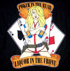 LIQUOR UP FRONT POKER IN THE REAR WALL BANNER (Sold by the piece)