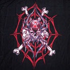 LARGE SPIDER SKULL IN WEB 45 INCH  WALL BANNER / FLAG (Sold by the piece) -* CLOSEOUT ONLY $ 2.95 EA