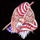 WRAPPED EAGLE AMERICAN FLAG 45 INCH WALL BANNER / FLAG (Sold by the piece) -* CLOSEOUT ONLY $ 2.50 EA