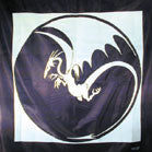 FLYING DRAGON IN MOON 45 INCH WALL BANNER / FLAG (Sold by the piece) -* CLOSEOUT $2.50 EA