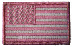 AMERICAN FLAG PINK left arm 3 INCH EMBROIDERED PATCH ( sold by the piece )