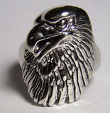 size 14 LARGE EAGLE HEAD DELUXE SIVER BIKER RING (Sold by the piece)  *