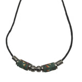 Fimo Marijuana leaf Bead Wax Cord Necklace 18" With SIlver Beads (sold by the dozen)