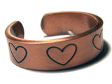 PURE HEAVY COPPER STYLE # F HEART RING ( sold by the piece )