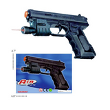 6.5" BLACK PLASTIC AIRSOFT BB GUN WITH LASER  (Sold by the piece)