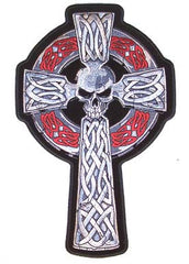 JUMBO CELTIC CROSS W SKULL HEAD PATCH (Sold by the piece)