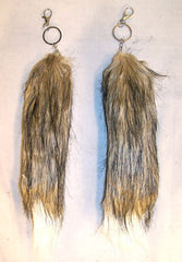 LIGHT BROWN WHITE TIP FOX TAIL KEY CHAIN (Sold by the piece) *- CLOSEOUT NOW $2 EACH