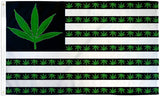 GREEN  POT LEAF USA MARIJUANA 3' X 5' FLAG (Sold by the piece)