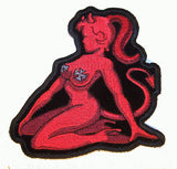 DEVIL TRUCKER CHICK EMBRODIERED PATCH  (Sold by the piece)