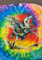 TIE DYE PEGASUS TEE SHIRT ( sold by the piece) Size MEDIUM