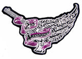 2ND AMENDMENT FLYING PISTOL EMBROIDERED PATCH  (sold by the piece )