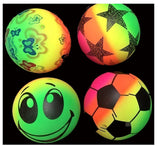 RAINBOW 7 INCH ASSORTED NOVELTY BALLS (Sold by the dozen)