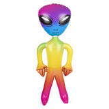 63" LARGE  RAINBOW COLOR ALIEN INFLATE  INFLATABLE TOY  (Sold by the piece )