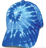BLUE TIE DYE ADJUSTABLE  BASEBALL CAP (sold by the piece)