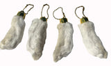 NATURAL COLOR RABBIT FOOT  KEYCHAIN (Sold by the dozen or piece)