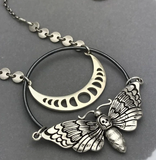 MOTH & MOON METAL NECKLACE (Sold by the piece)