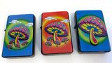 PSYCHEDELIC MUSHROOMS  FLIP TOP OIL LIGHTER (Sold by the piece or  dozen)